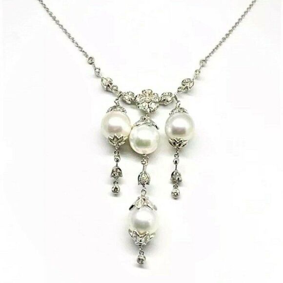 Diamond South Sea Pearl Necklace 18k Gold 11.45 mm 17.5" Certified $6,950 822583 - Picture 5 of 9